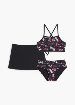 Kinder bonprix Jungen|Mädchen|Mädchen Bikini mit Rock (3-tlg.Set)