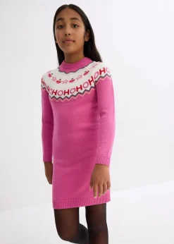 Kinder bonprix Mädchen 2-8 Jahre·Kleider & Röcke|Mädchen Strickkleid mit Weihnachtsmotiv