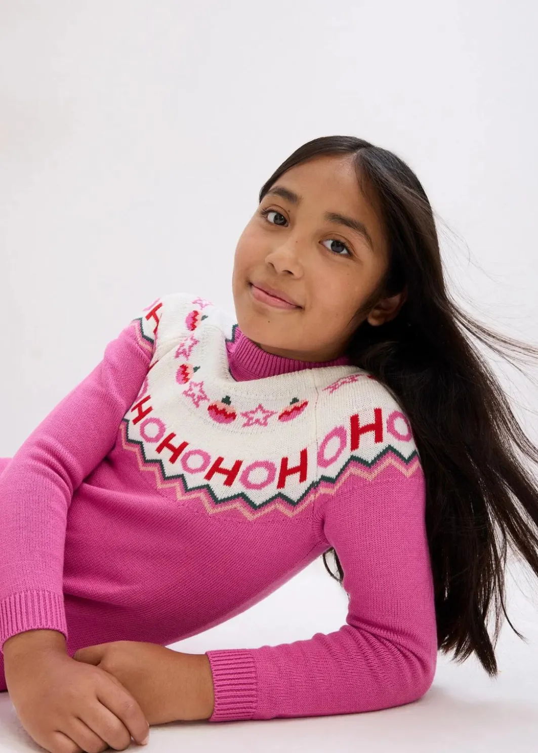 Kinder bonprix Mädchen 2-8 Jahre·Kleider & Röcke|Mädchen Strickkleid mit Weihnachtsmotiv