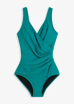 Damen bonprix Nachhaltigere Materialien|Bademode·Badeanzüge|Medium Shape-Badeanzug in Wickeloptik