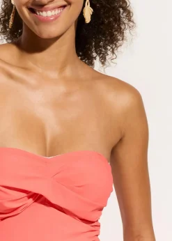 Damen bonprix Nachhaltigere Materialien|Badeanzüge|Medium Shape-Badeanzug mit Wickeloptik