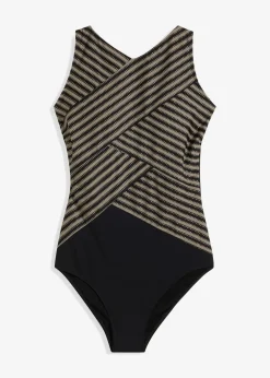 Damen bonprix Nachhaltigere Materialien|Shapewear|Medium Shape-Badeanzug mit Wickeloptik