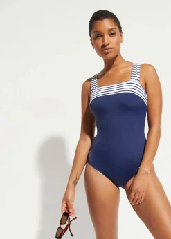 Damen bonprix Nachhaltigere Materialien|Shapewear|Medium Shape-Badeanzug mit breiten Trägern