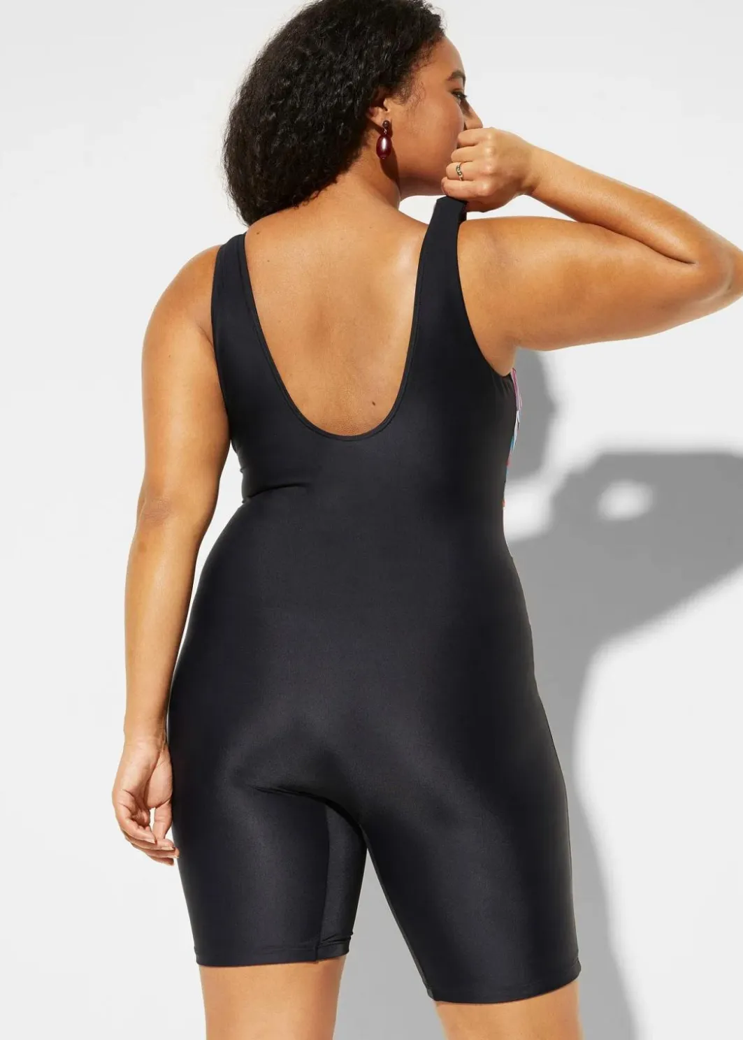 Damen bonprix Nachhaltigere Materialien|Shapewear|Medium Shape-Badeanzug mit Bein