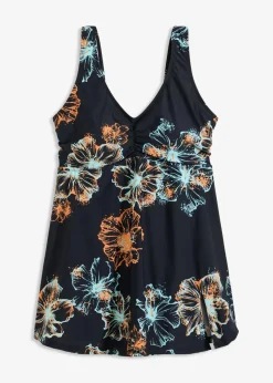 Damen bonprix Nachhaltigere Materialien|Bademode·Badekleider|Medium Shape-Badekleid mit V-Ausschnitt