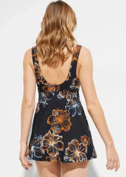 Damen bonprix Nachhaltigere Materialien|Bademode·Badekleider|Medium Shape-Badekleid mit V-Ausschnitt