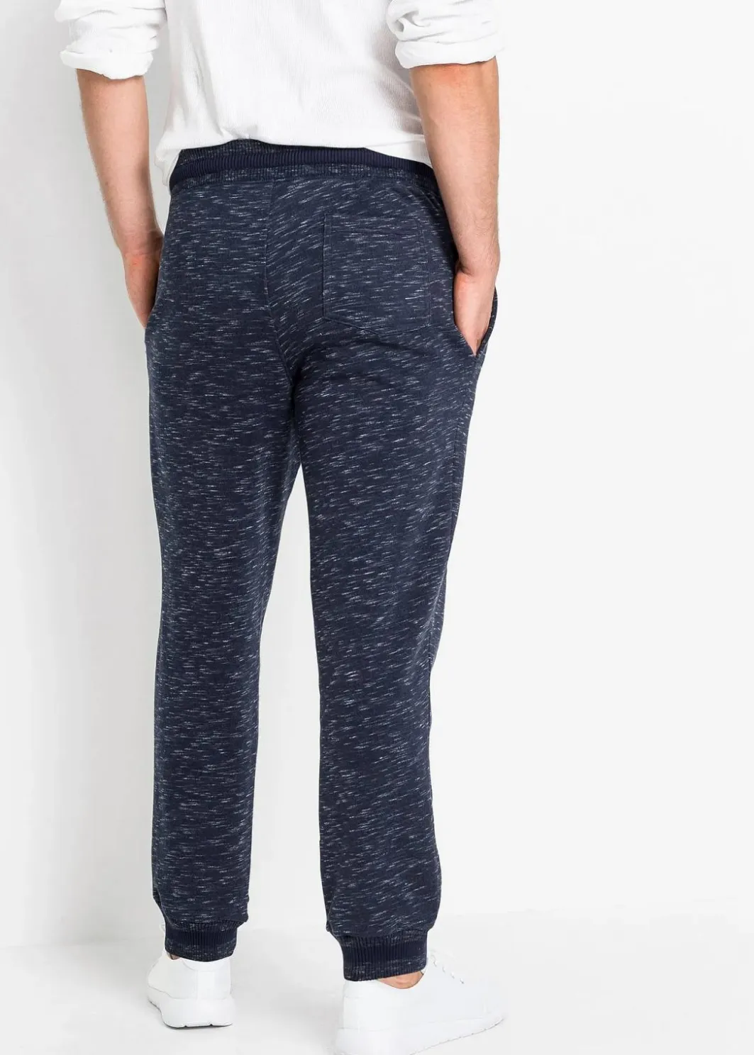 Hot melierte Jogginghose mit Rippbündchen Herren Sweat|Hosen