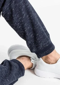 Hot melierte Jogginghose mit Rippbündchen Herren Sweat|Hosen
