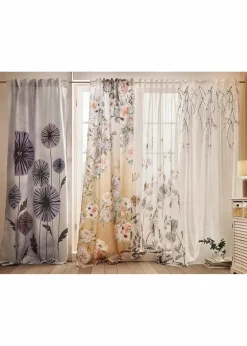 Microfaser Vorhang mit Rosendruck mit recyceltem Polyester (1er Pack) Vorhänge