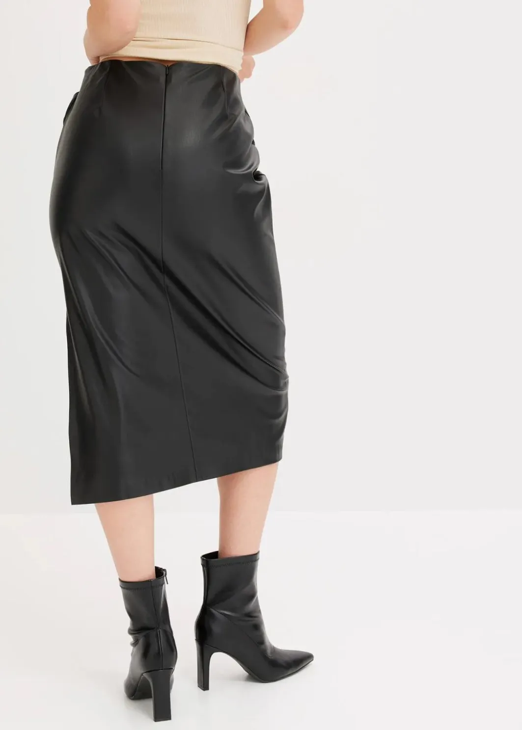 Midi Lederimitat-Rock Damen Bekleidung·Sportbekleidung|Röcke
