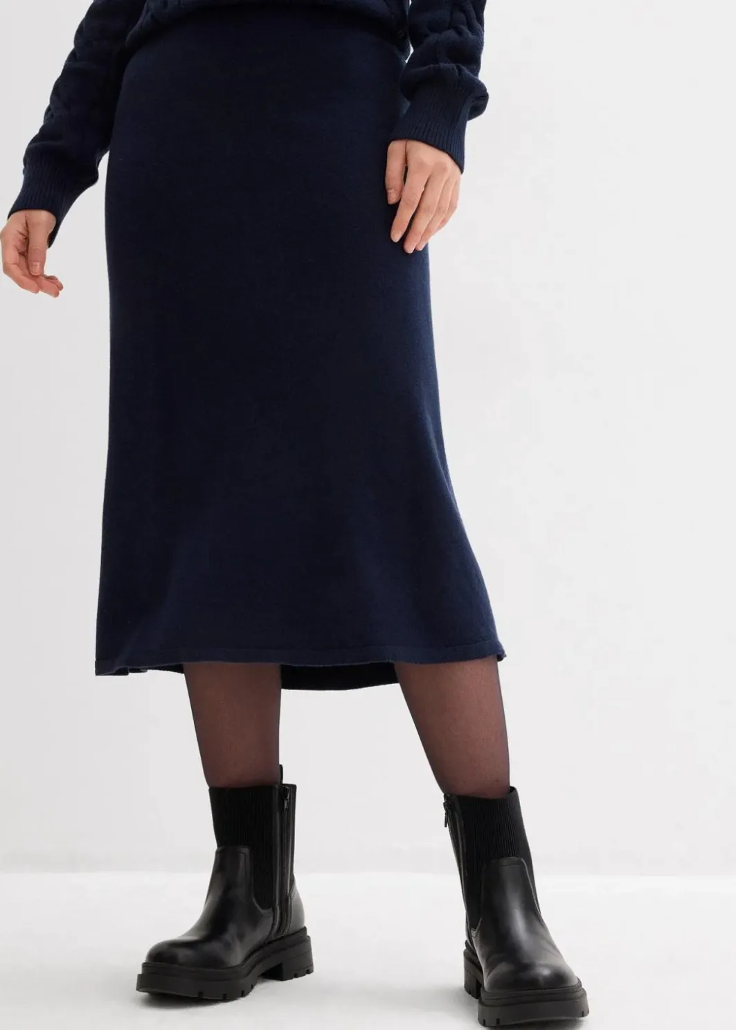 Best Midi Strickrock aus softem Viskose-Mix Damen Bekleidung·Sportbekleidung|Zweiteiler & Sets