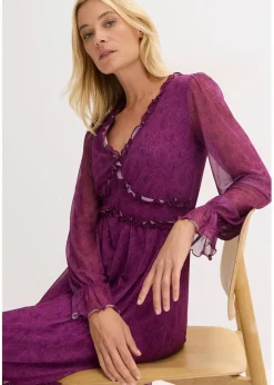 Online Midi-Jerseykleid aus Mesh Damen Bekleidung·Pullover & Strickjacken|Kleider