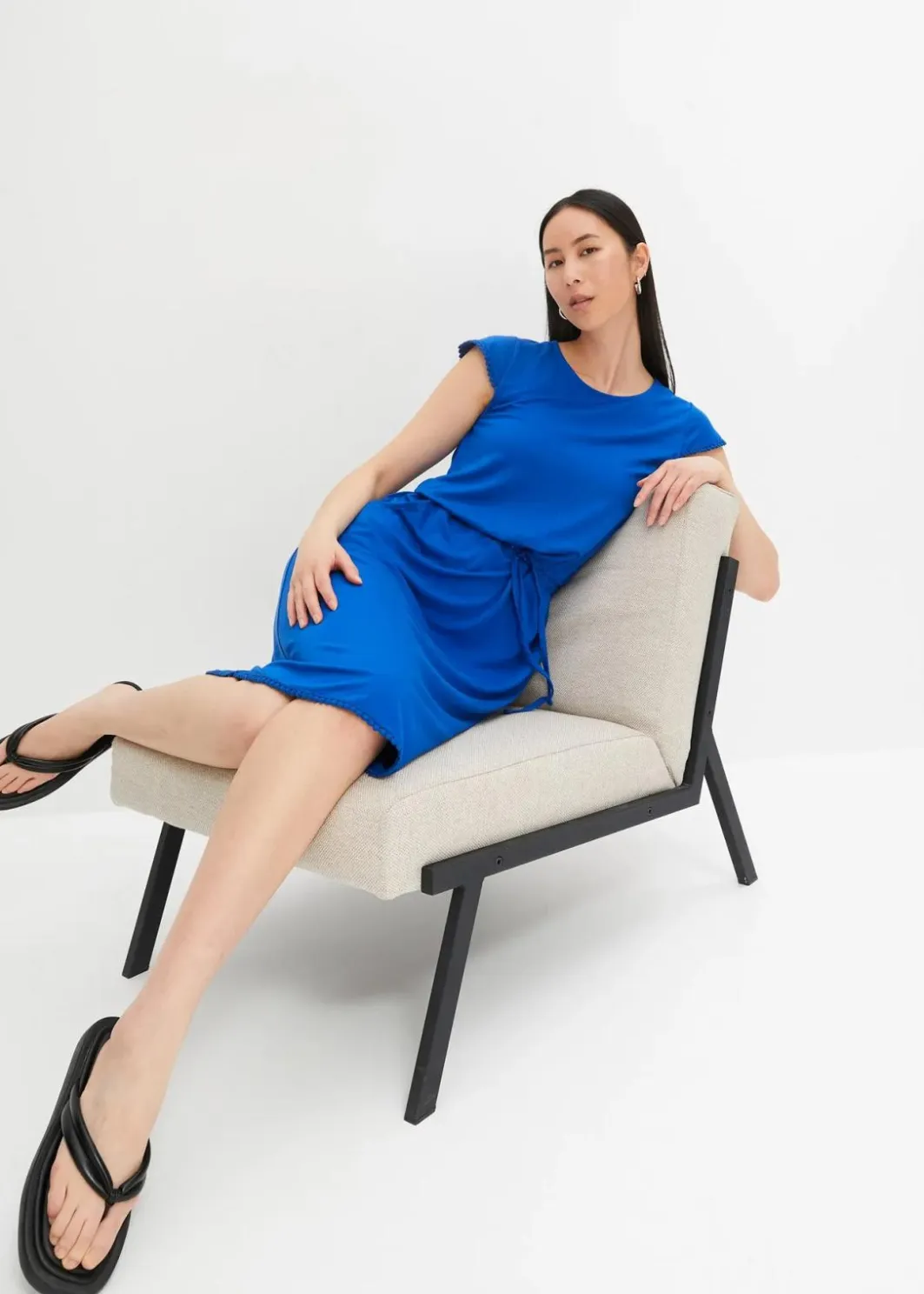 Best Midi-Jerseykleid aus nachhaltiger Viskose mit Elasthan Damen Nachhaltigere Materialien