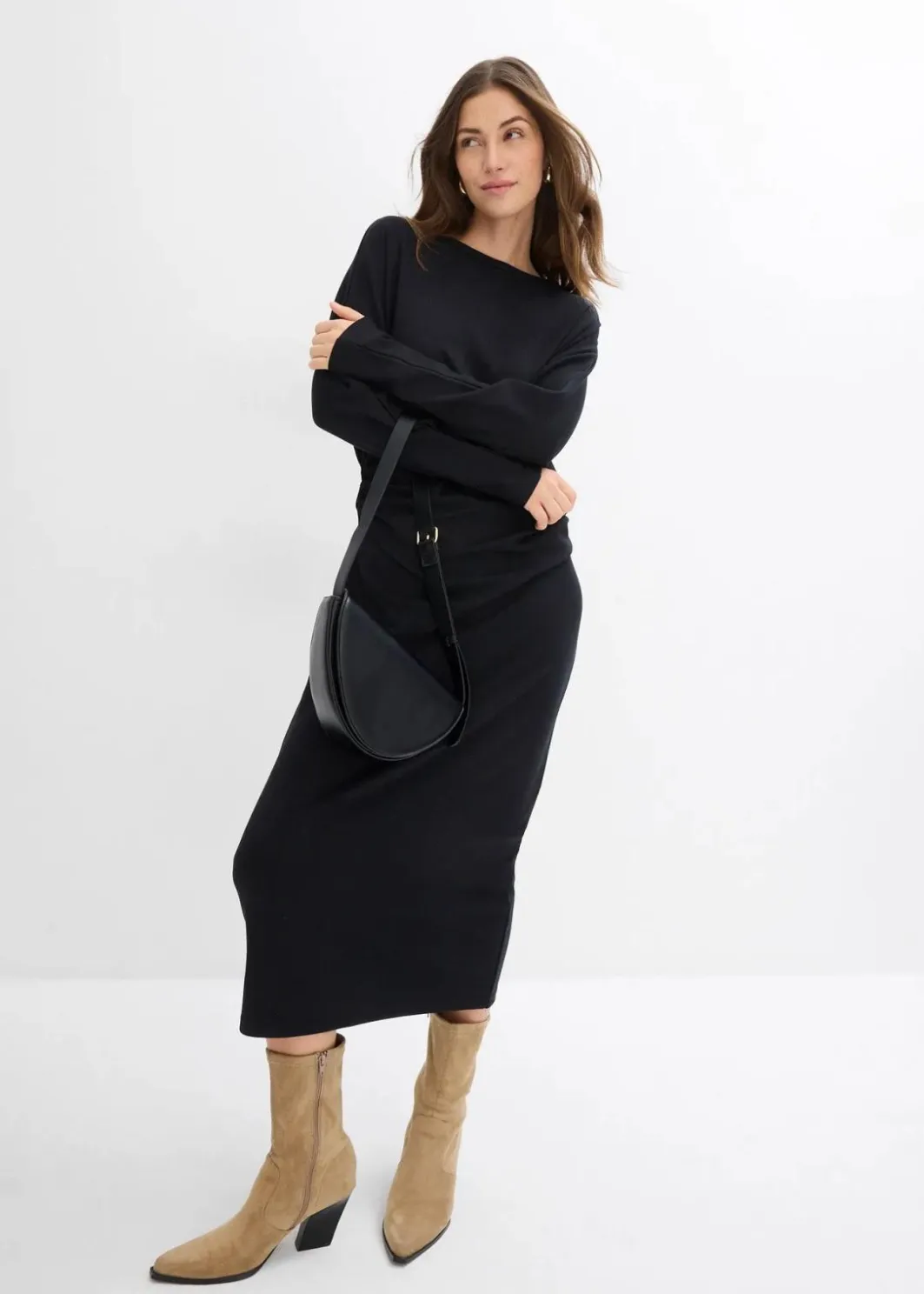 Online Midikleid aus bequemen Punto di Roma Damen Bekleidung·Pullover & Strickjacken|Kleider