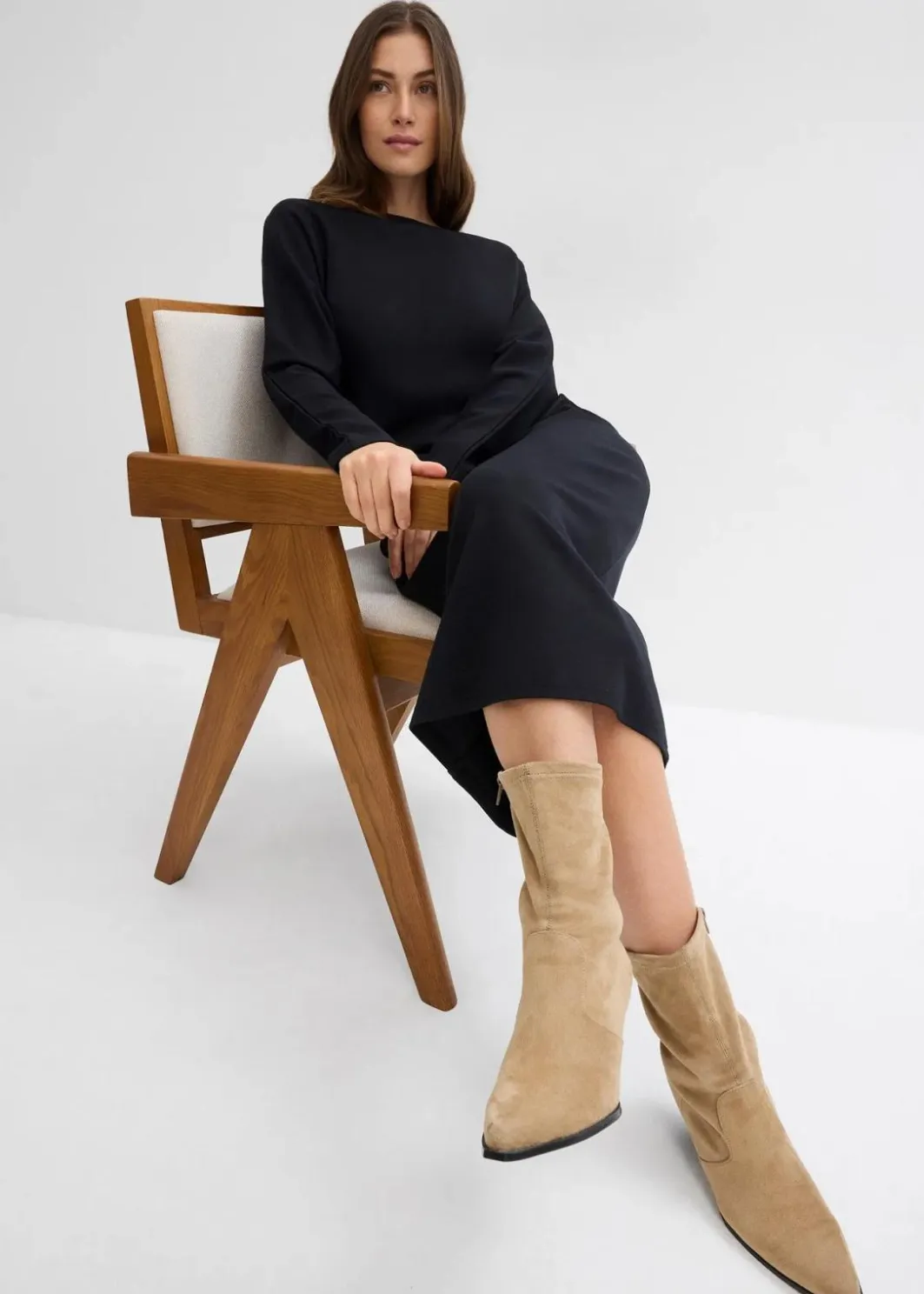 Online Midikleid aus bequemen Punto di Roma Damen Bekleidung·Pullover & Strickjacken|Kleider