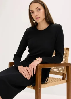 Damen bonprix Nachhaltigere Materialien|Kleider|Midikleid aus elastischem Baumwoll-Mix