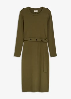 Damen bonprix Kleider|Nachhaltigere Materialien|Midikleid aus elastischem Baumwoll-Mix