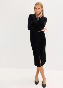 Damen bonprix Kleider|Midikleid aus fließendem Samt