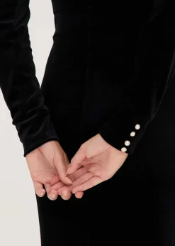 Damen bonprix Kleider|Midikleid aus fließendem Samt