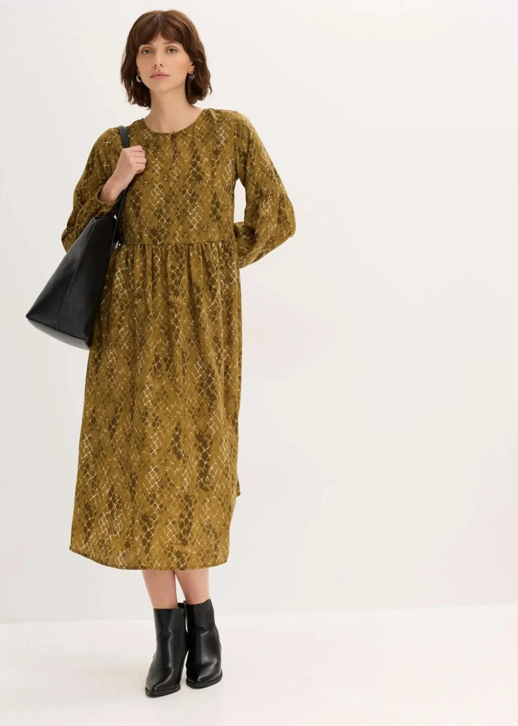 Damen bonprix Bekleidung·Pullover & Strickjacken|Kleider|Midikleid aus fließendem Satin