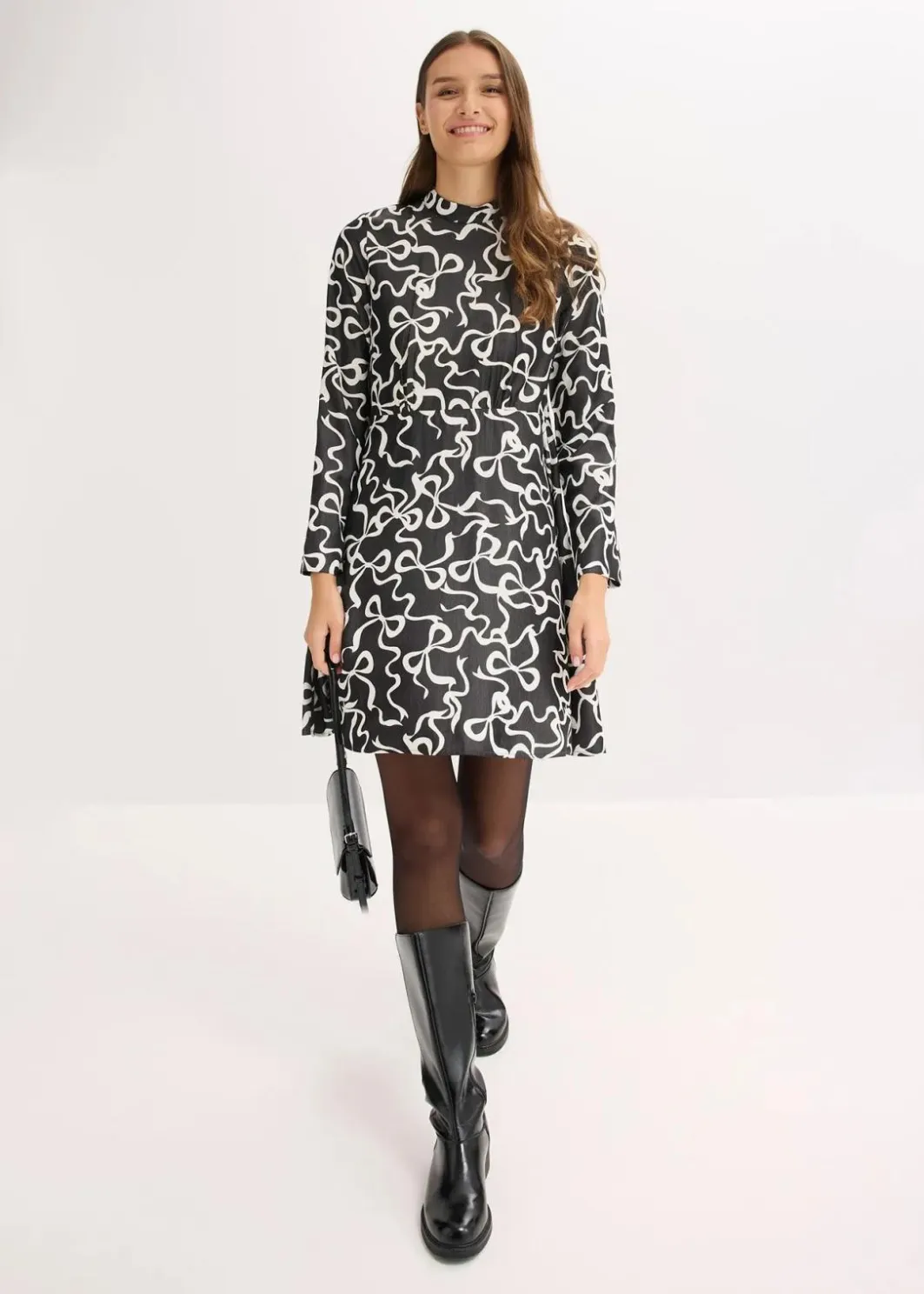 Damen bonprix Bekleidung·Pullover & Strickjacken|Kleider|Midikleid aus fließendem Viskose-Mix
