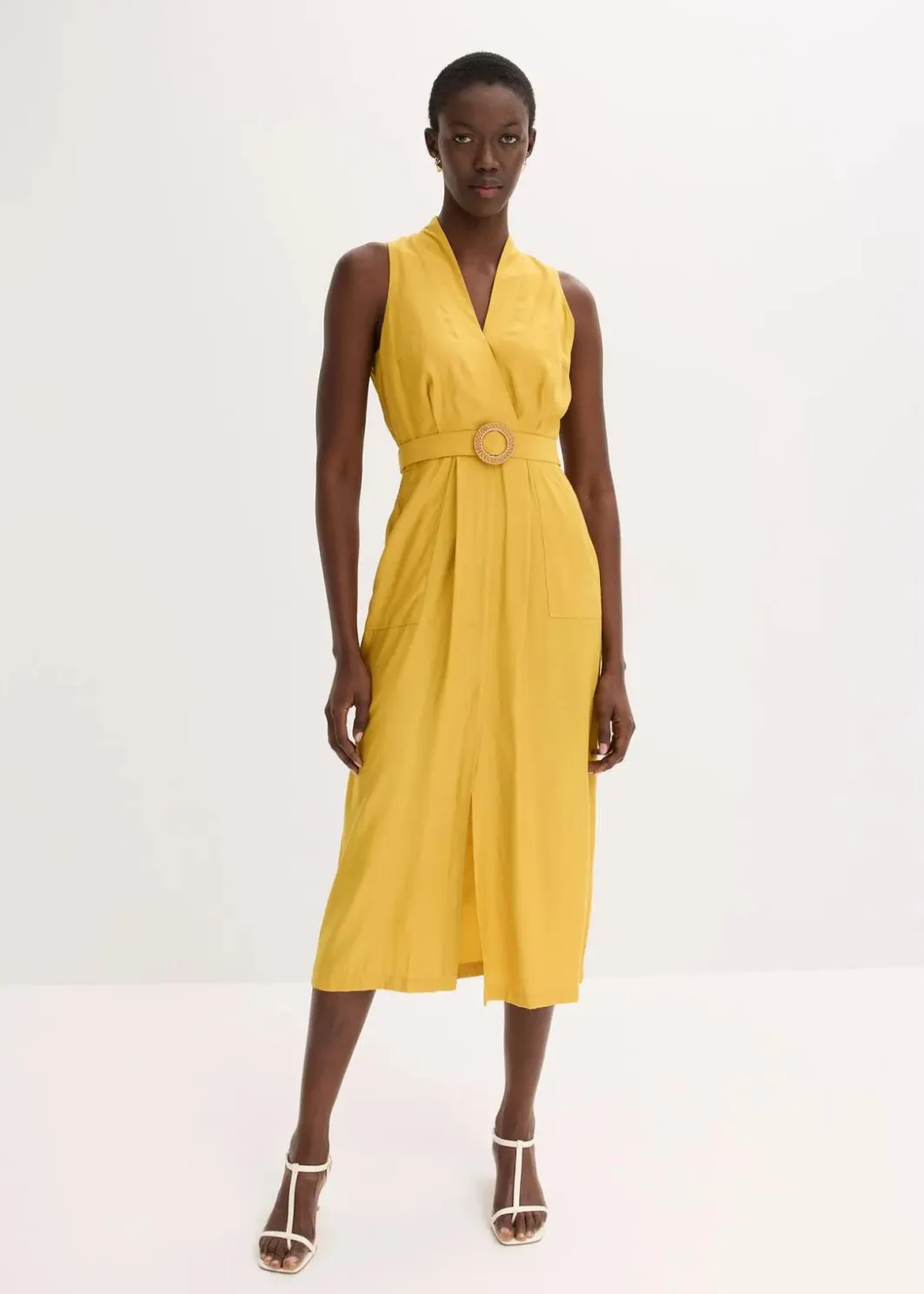 Sale Midikleid aus fließendem Viskose-Mix Damen Bekleidung·Pullover & Strickjacken|Kleider