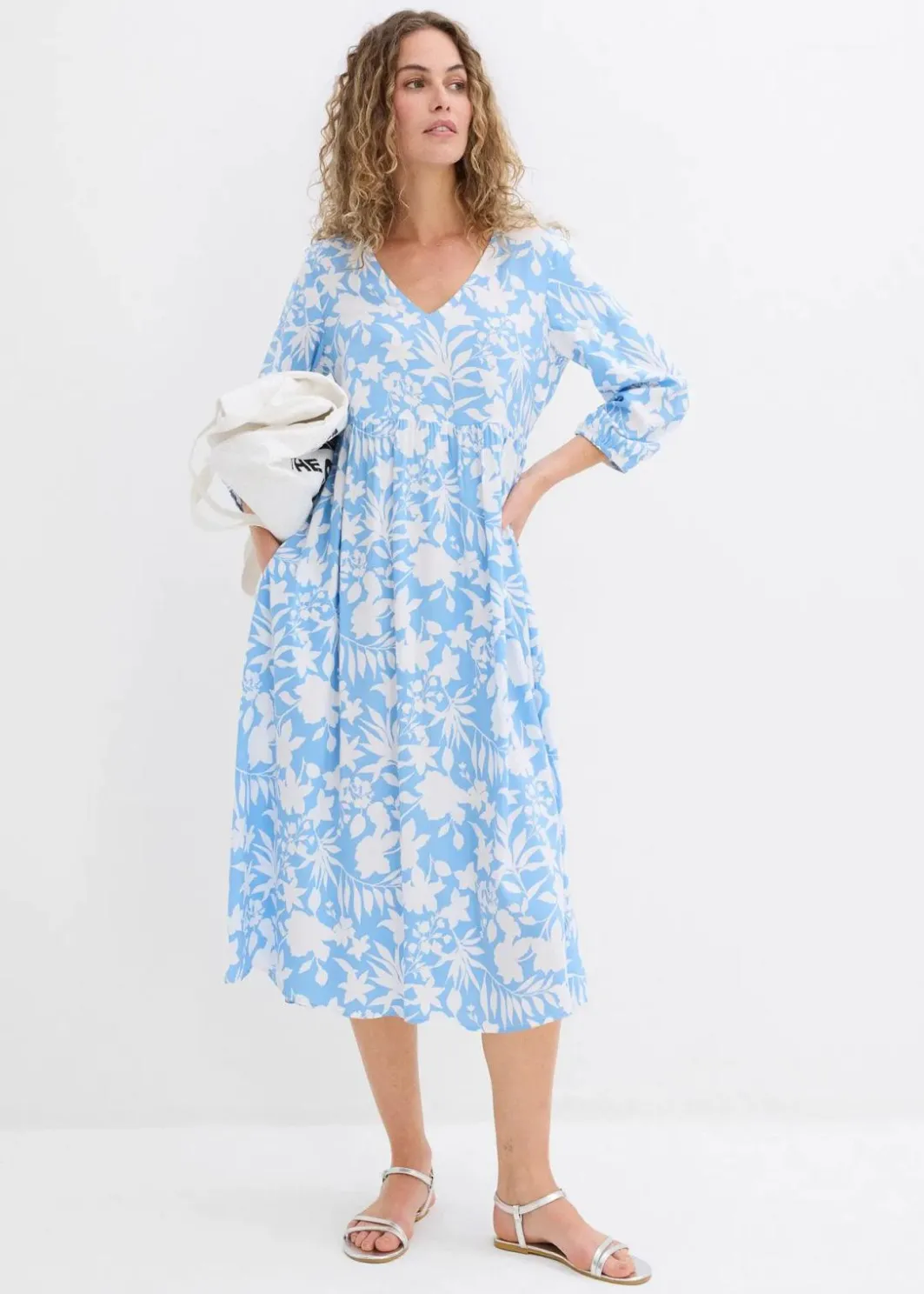 New Midikleid aus fließender Viskose Damen Nachhaltigere Materialien|Kleider