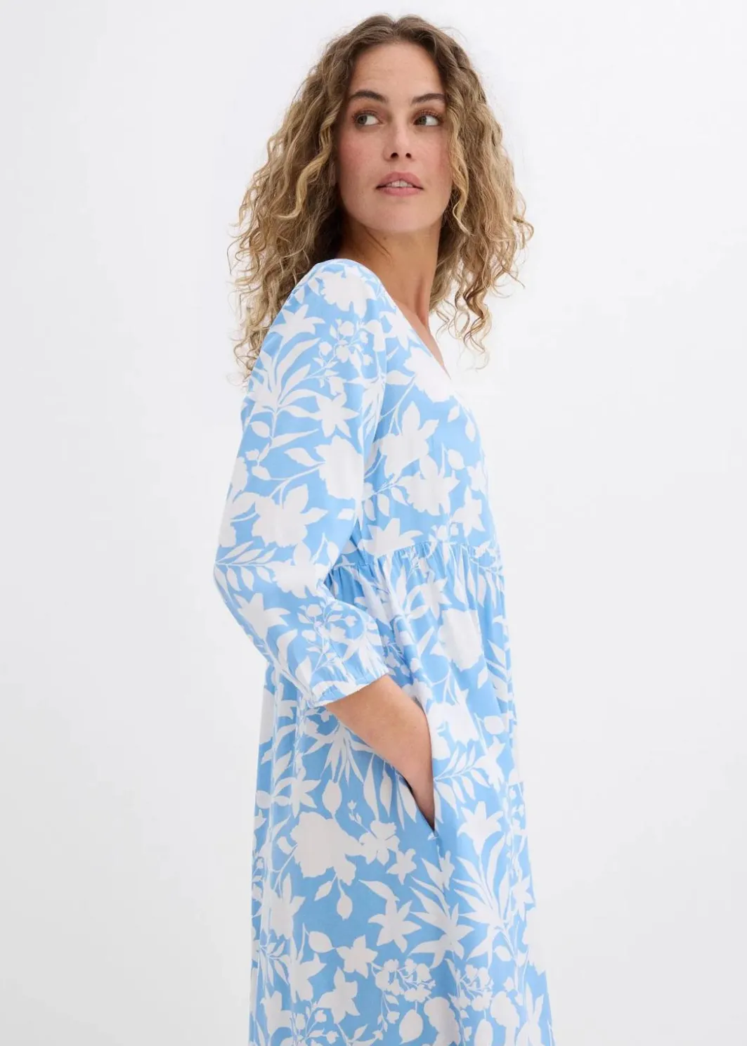 New Midikleid aus fließender Viskose Damen Nachhaltigere Materialien|Kleider