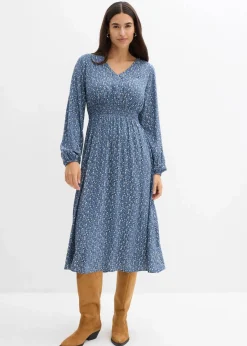 Damen bonprix Bekleidung·Pullover & Strickjacken|Kleider|Midikleid aus fließender Viskose