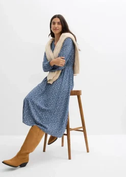 Damen bonprix Bekleidung·Pullover & Strickjacken|Kleider|Midikleid aus fließender Viskose