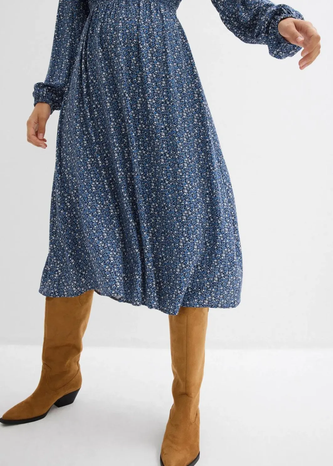 Damen bonprix Bekleidung·Pullover & Strickjacken|Kleider|Midikleid aus fließender Viskose