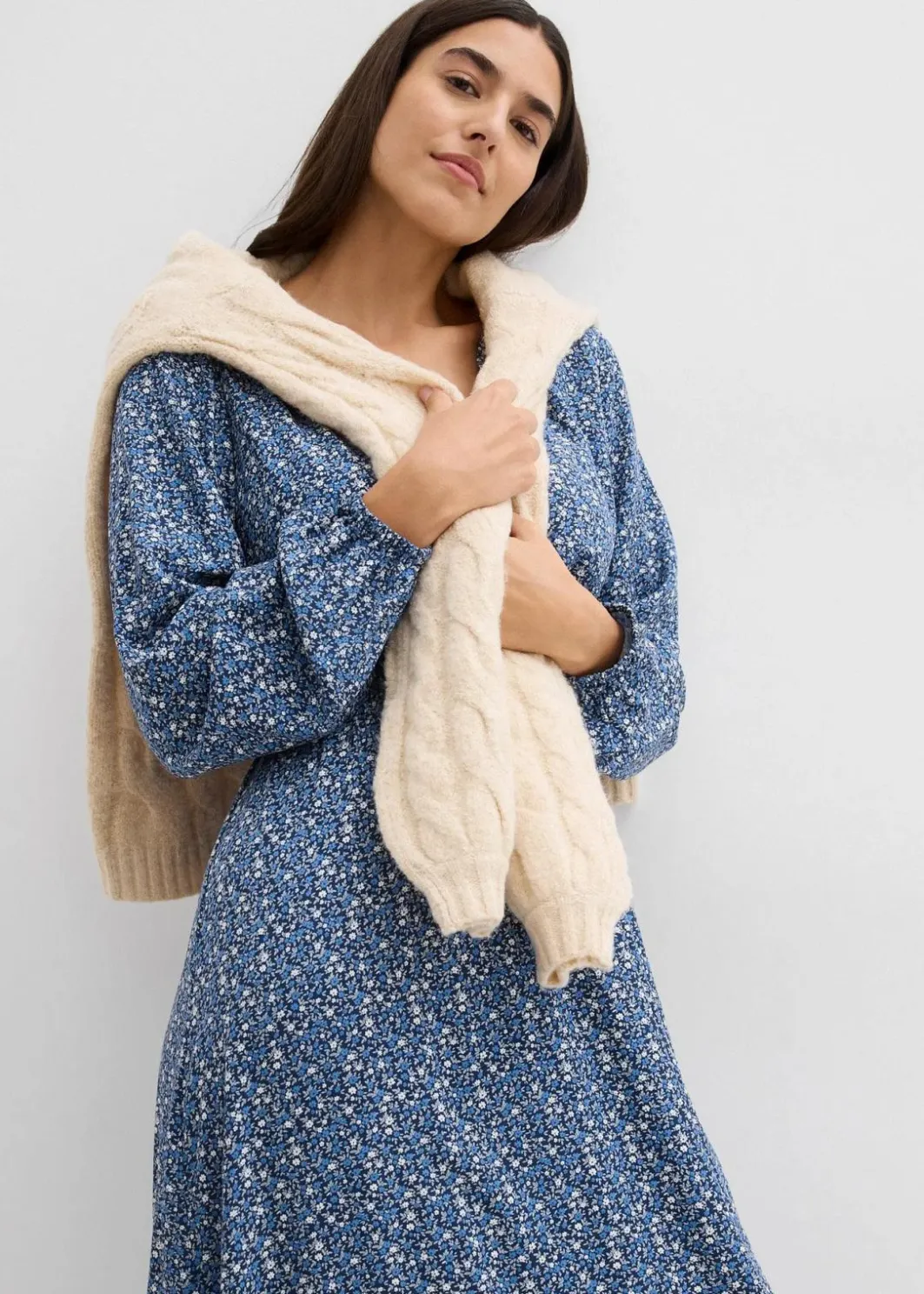Damen bonprix Bekleidung·Pullover & Strickjacken|Kleider|Midikleid aus fließender Viskose