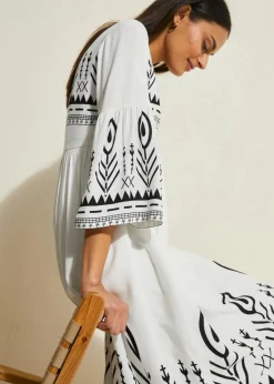 Midikleid aus fließender Viskose Damen Bekleidung·Pullover & Strickjacken|Kleider