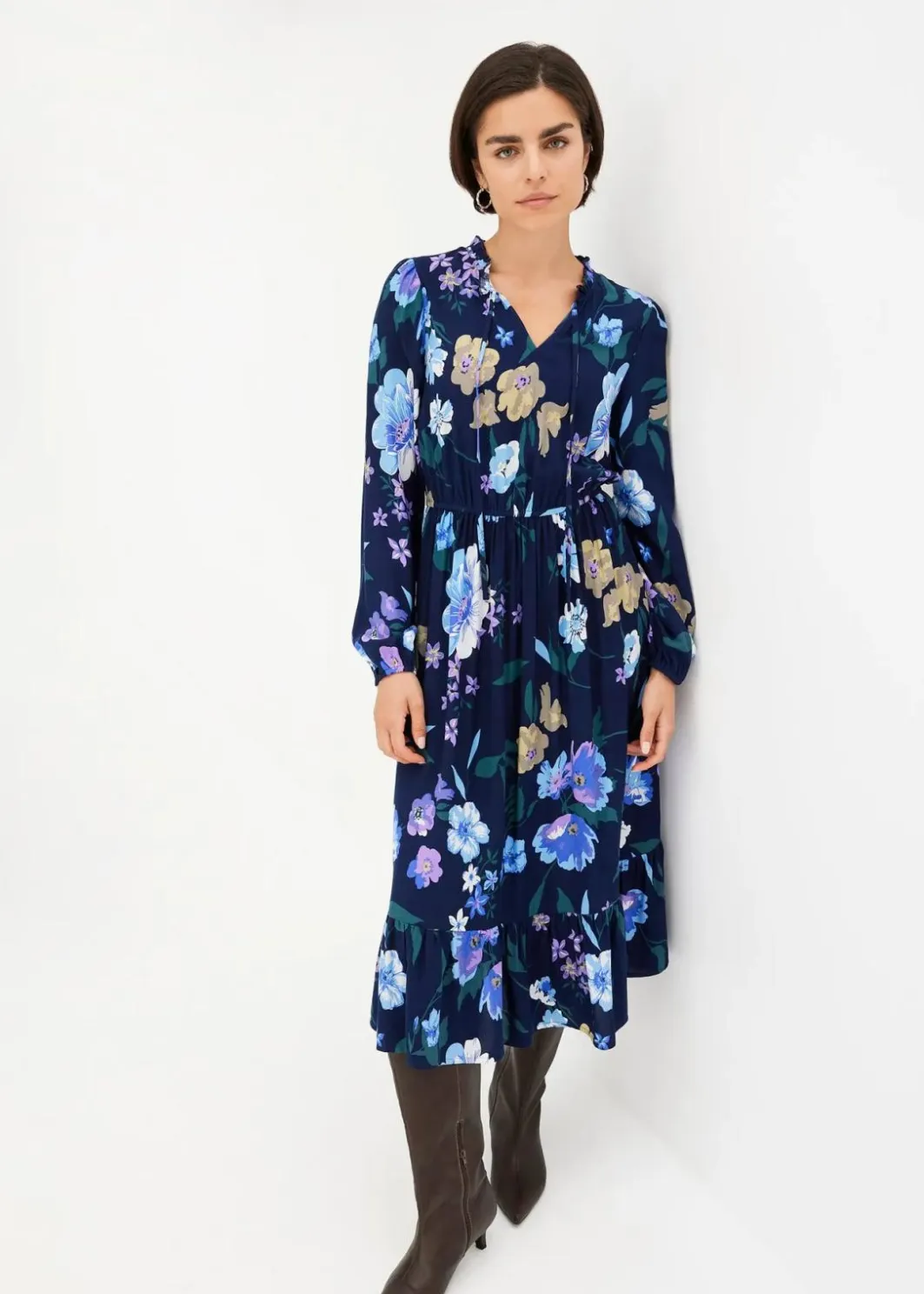 Online Midikleid aus fließender Viskose Damen Kleider|Nachhaltigere Materialien