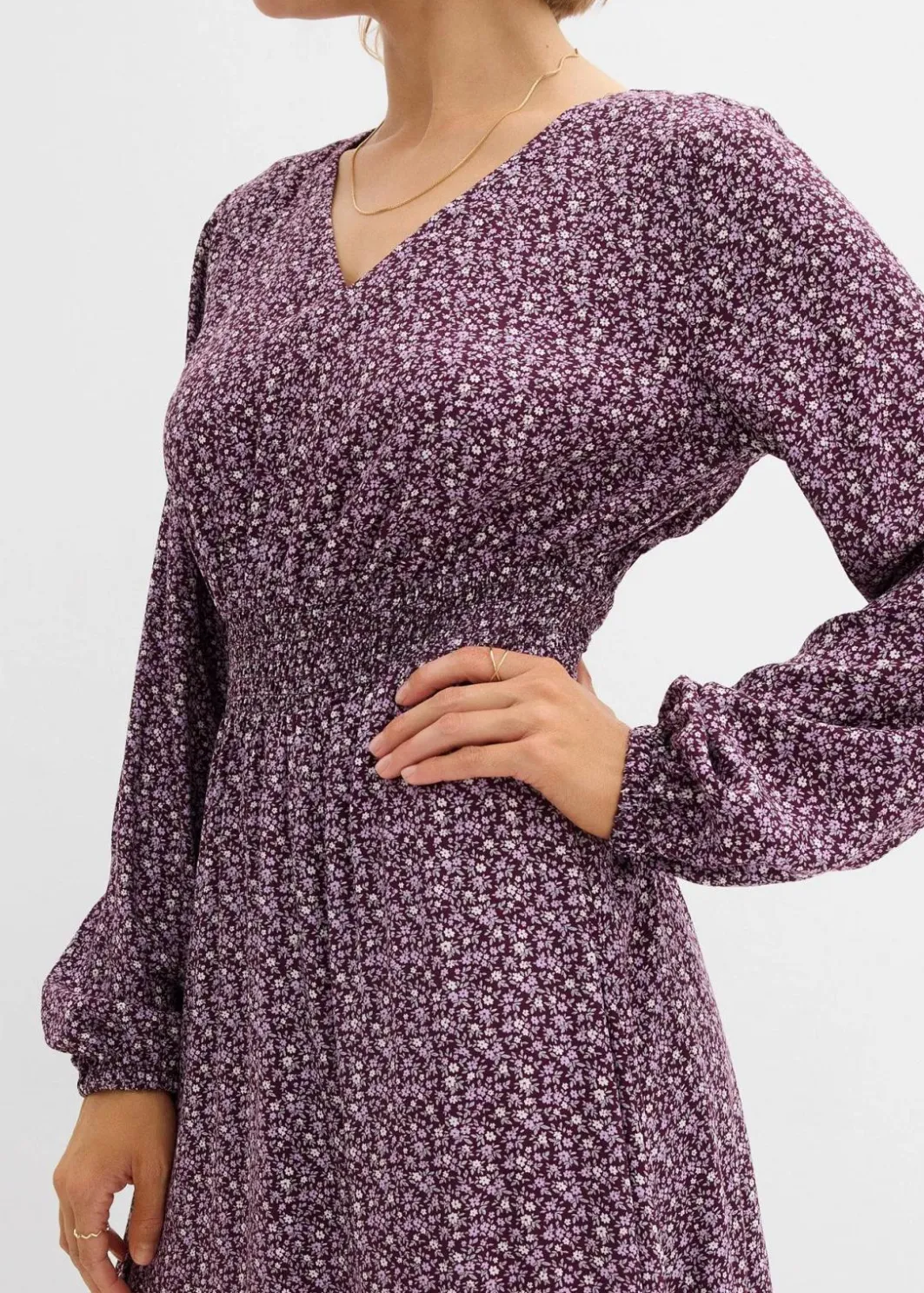 Damen bonprix Kleider|Bekleidung·Pullover & Strickjacken|Midikleid aus fließender Viskose
