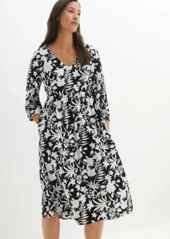 New Midikleid aus fließender Viskose Damen Bekleidung·Pullover & Strickjacken|Kleider