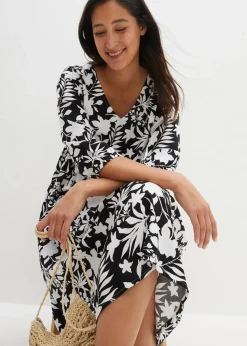 New Midikleid aus fließender Viskose Damen Bekleidung·Pullover & Strickjacken|Kleider