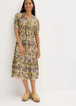 Sale Midikleid aus fließender Viskose Damen Bekleidung·Pullover & Strickjacken|Kleider