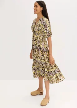 Sale Midikleid aus fließender Viskose Damen Bekleidung·Pullover & Strickjacken|Kleider