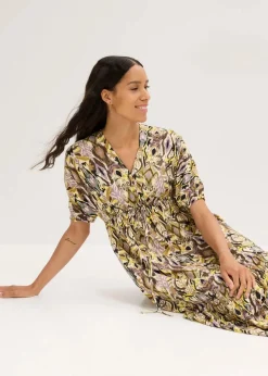 Sale Midikleid aus fließender Viskose Damen Bekleidung·Pullover & Strickjacken|Kleider