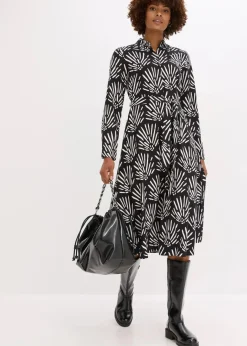 Damen bonprix Bekleidung·Pullover & Strickjacken|Kleider|Midikleid aus fließender Viskose