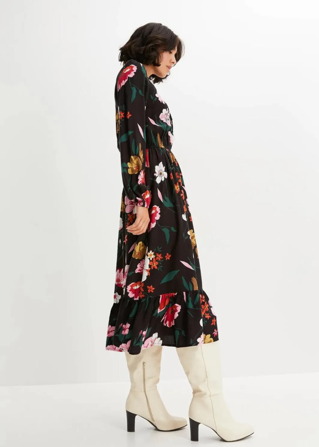 Sale Midikleid aus fließender Viskose Damen Bekleidung·Pullover & Strickjacken|Nachhaltigere Materialien