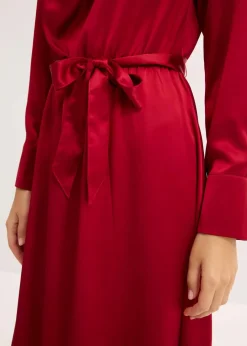 New Midikleid aus glänzendem Satin Damen Nachhaltigere Materialien|Kleider