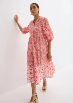 Damen bonprix Bekleidung·Pullover & Strickjacken|Kleider|Midikleid aus leichter Baumwolle
