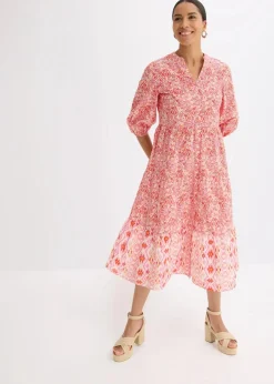 Damen bonprix Bekleidung·Pullover & Strickjacken|Kleider|Midikleid aus leichter Baumwolle
