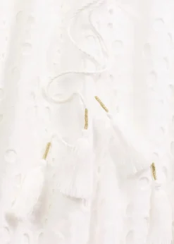 Damen bonprix Kleider|Midikleid aus reiner Baumwolle mit Lochstickerei