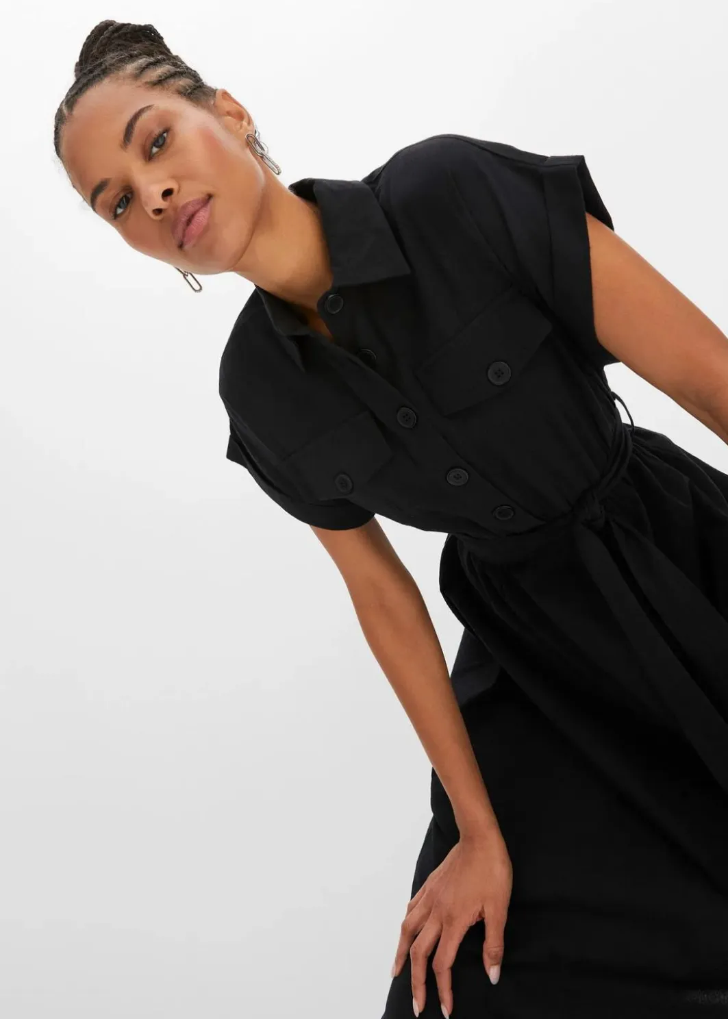 Damen bonprix Bekleidung·Pullover & Strickjacken|Kleider|Midikleid aus reiner Baumwolle