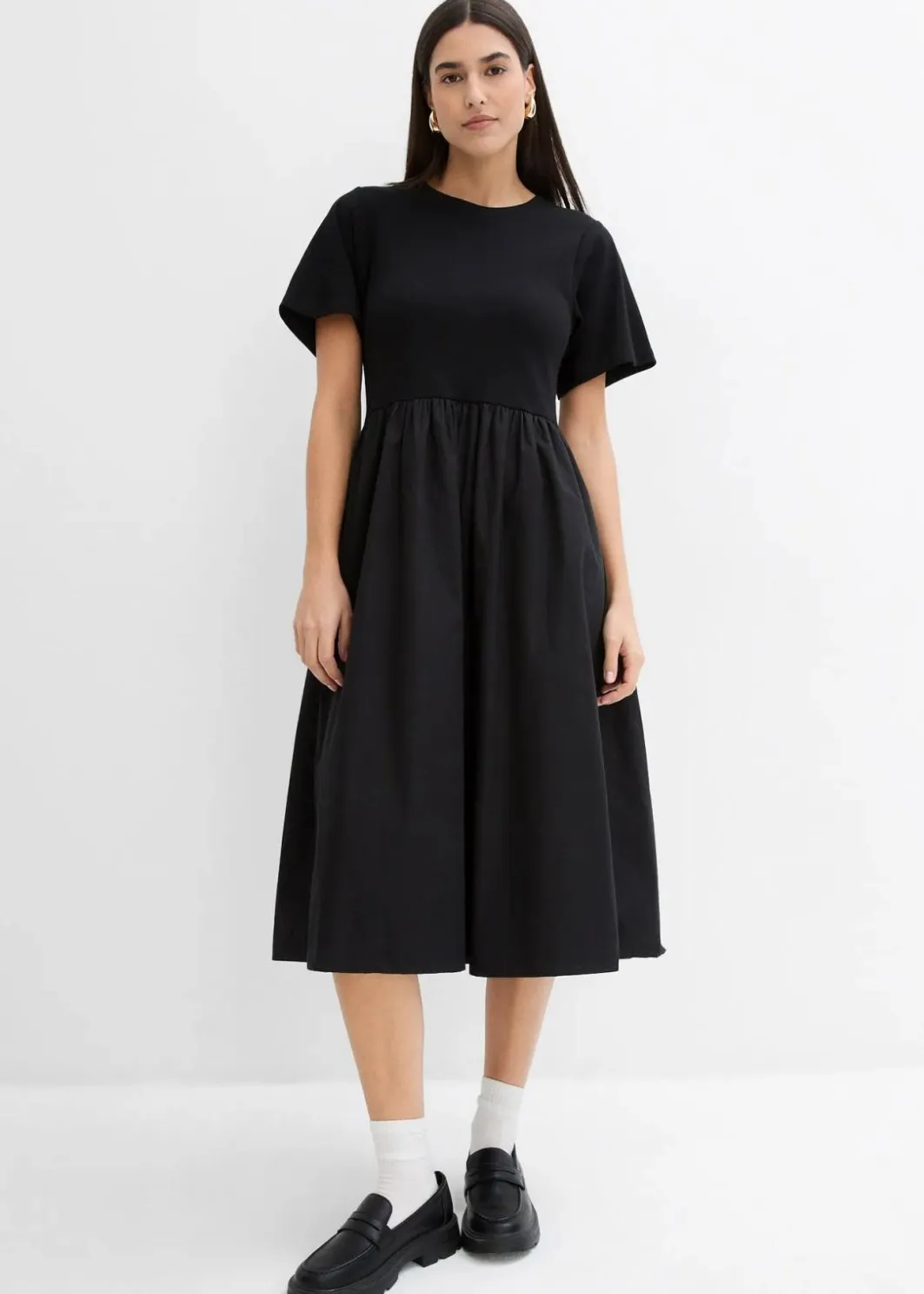 Damen bonprix Kleider|Midikleid aus reiner Baumwolle