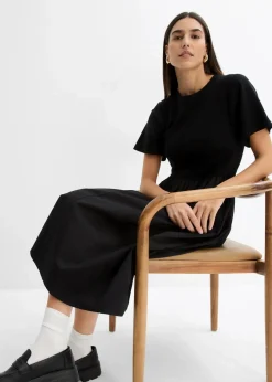 Damen bonprix Kleider|Midikleid aus reiner Baumwolle