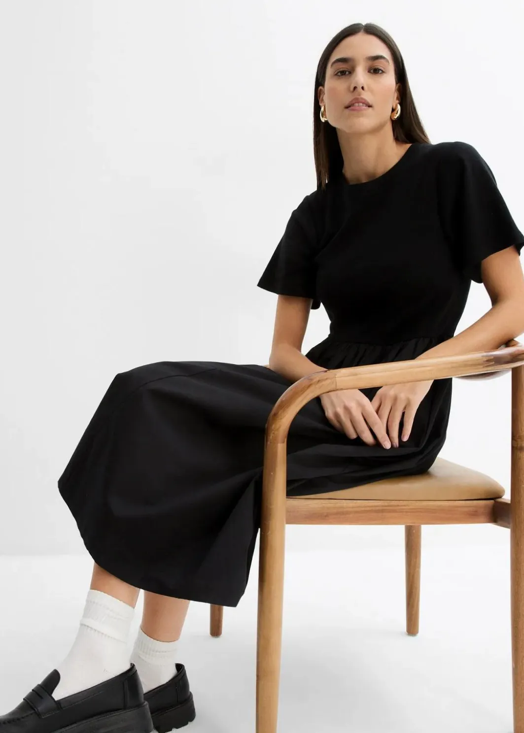 Damen bonprix Kleider|Midikleid aus reiner Baumwolle
